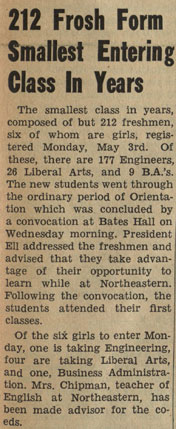 This article ran on the front page of the May 12, 1943 edition of the Northeastern News (now the Huntington News).