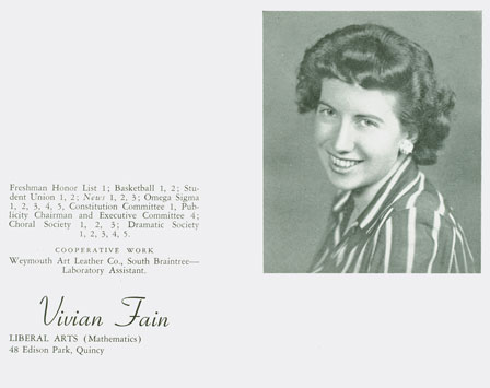 Vivian's senior portrait from 1946.