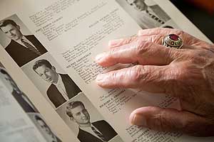 Milt and his 1955 Cauldron Yearbook