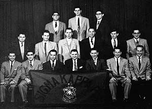 Milt Greenfield with his Sigma Kappa fraternity brothers.