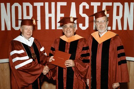 George Kariotis receiving an honorary degree in 1988